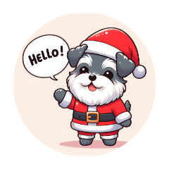 [LINEスタンプ] ミニチュアシュナウザー サンタ クリスマス