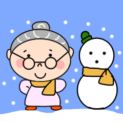 [LINEスタンプ] 可愛い梅おばあちゃん【冬】