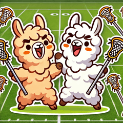 [LINEスタンプ] ラクロスを楽しむ！アルパカLINEスタンプ3