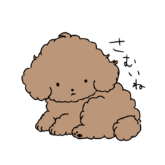 [LINEスタンプ] もこもこ茶トイプー冬