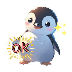 [LINEスタンプ] つぶらなペンギン