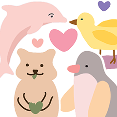 [LINEスタンプ] ペンギンクアッカ鴨イルカ(アニメーション)