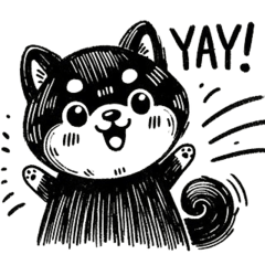 [LINEスタンプ] 黒柴犬のかわいい感情スタンプ