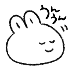 [LINEスタンプ] おもちのようなうさぎ