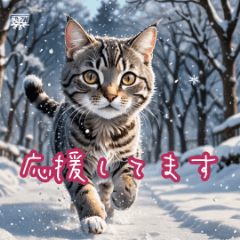 [LINEスタンプ] サバトラ猫のほっこり冬スタンプ