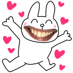 [LINEスタンプ] おくちリアルうさぎ 2口目