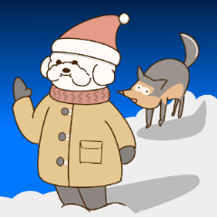 [LINEスタンプ] ビションフリーゼクリスマスバージョン