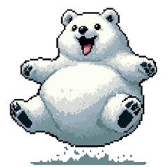 [LINEスタンプ] 太っちょ白クマの日常会話