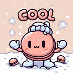 [LINEスタンプ] 雪の中のマカロンスタンプ@SFW