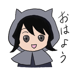 [LINEスタンプ] ネコ耳パーカー女の子ちゃん