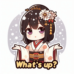 [LINEスタンプ] 雪の中の花魁スタンプ@SFW