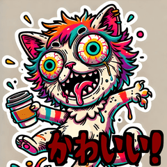 [LINEスタンプ] イカれた猫スタンプ ver.2