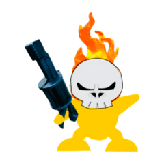 [LINEスタンプ] 炎天BLACK