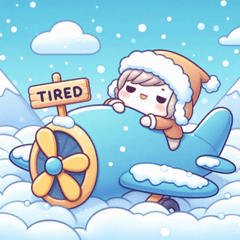 [LINEスタンプ] 雪の中の飛行機スタンプ@SFW