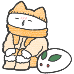 [LINEスタンプ] オレンジ推しねこ(冬)