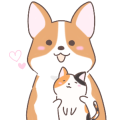 [LINEスタンプ] 猫を愛するコーギー