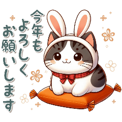 [LINEスタンプ] うさ耳つけたよ！(十二支＆年中お祝いVer.)