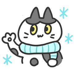 [LINEスタンプ] ゆる〜い地域猫のちびちゃん (冬の日)