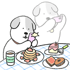 [LINEスタンプ] snsに依存している子犬フランキー