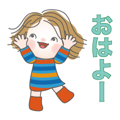 [LINEスタンプ] カラフルな女の子のスタンプ No.01