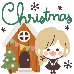 [LINEスタンプ] モノトーンGirlyちゃん・クリスマス