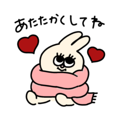 [LINEスタンプ] 冬編 おめめぱちくりうさぎ