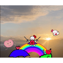 [LINEスタンプ] 絶景の景色とお絵描き かめこの妖精たち