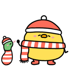 [LINEスタンプ] へんてこなヒヨコのぬくぬくな冬