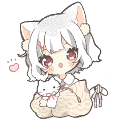 [LINEスタンプ] しろねこみみっこ冬