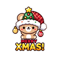 [LINEスタンプ] くま クリスマス 帽子 ららら