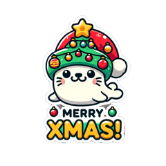 [LINEスタンプ] あざらし クリスマス 帽子 ららら