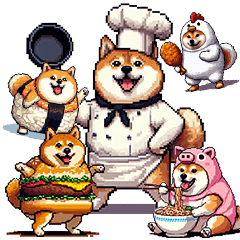 [LINEスタンプ] 食べるの大好き太っちょ柴犬