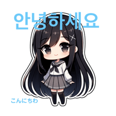 [LINEスタンプ] レトロ女子の韓国語