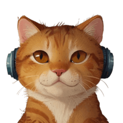 [LINEスタンプ] ヘッドホン猫