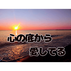 [LINEスタンプ] 夕暮れの海【真剣恋愛ギャグバージョン】