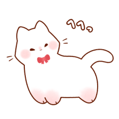 [LINEスタンプ] ふんわりシロねこ