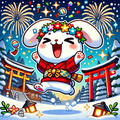 [LINEスタンプ] 年末年始に使える！かわいい動物スタンプ12