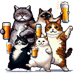 [LINEスタンプ] 酒盛りキャッツの宴会