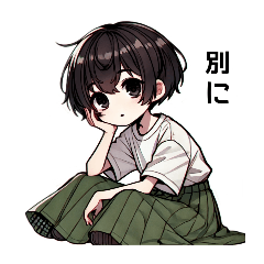 [LINEスタンプ] 黒髪ショートヘアえりちゃん