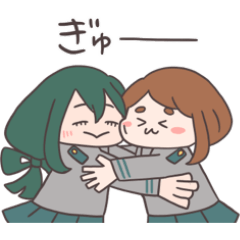 [LINEスタンプ] ゆるい1年A組女子＋時々しろにゃん