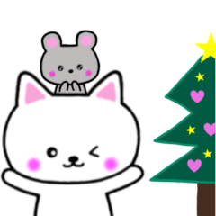 [LINEスタンプ] 白ネコちゃんの冬を感じるスタンプ♡