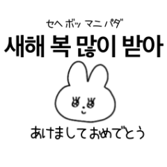 [LINEスタンプ] 韓国語うさちゃん(冬)