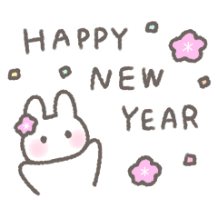 [LINEスタンプ] 手書きうさぎ☆年末年始スタンプ☆再販