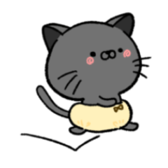 [LINEスタンプ] パンツをはいた黒猫