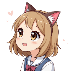 [LINEスタンプ] にゃんともかわいい猫耳ガール