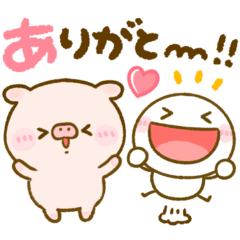 [LINEスタンプ] 毎日使える♡棒人間とブタさん