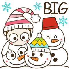 [LINEスタンプ] おちゃめ雪だるまになる♡冬のBIGスタンプ