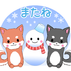 [LINEスタンプ] ちびしばいぬ12【冬】