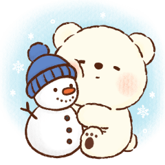 [LINEスタンプ] 冬のもこもこくまさん(お正月とクリスマス)