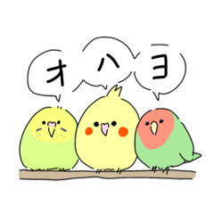 [LINEスタンプ] にぎやかしインコ